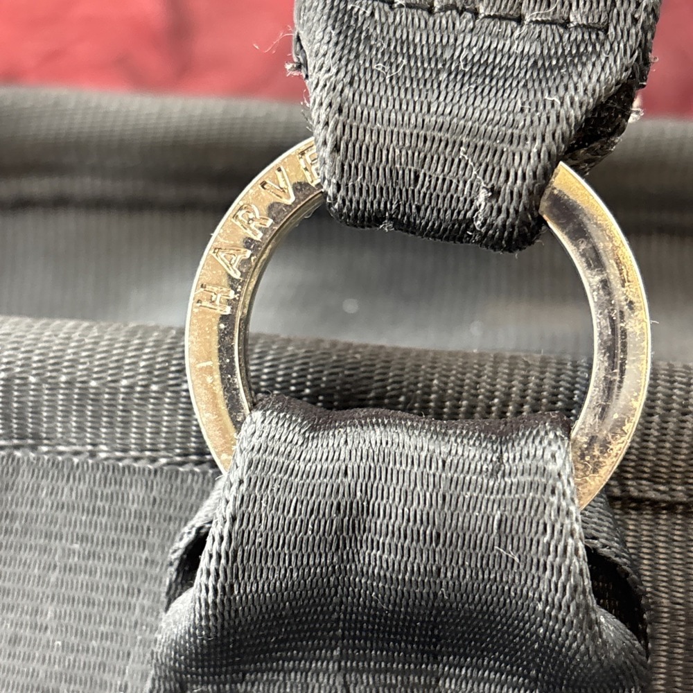Harveys Original Seatbelt Black Shoulder Bag 4 Carriage Rings Double Belt Handle - Picture 10 of 16